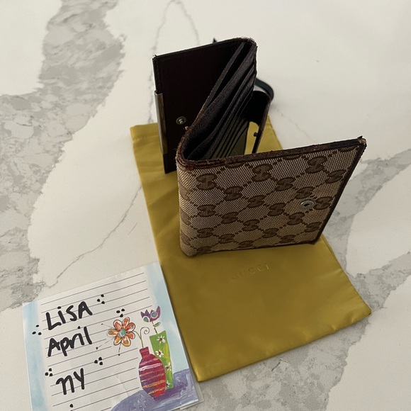 Authentic Gucci fabric and leather bifold wallet - Picture 9 of 14